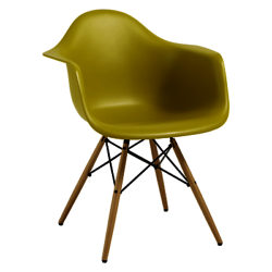 Vitra Eames DAW 43cm Armchair Mustard / Light Wood